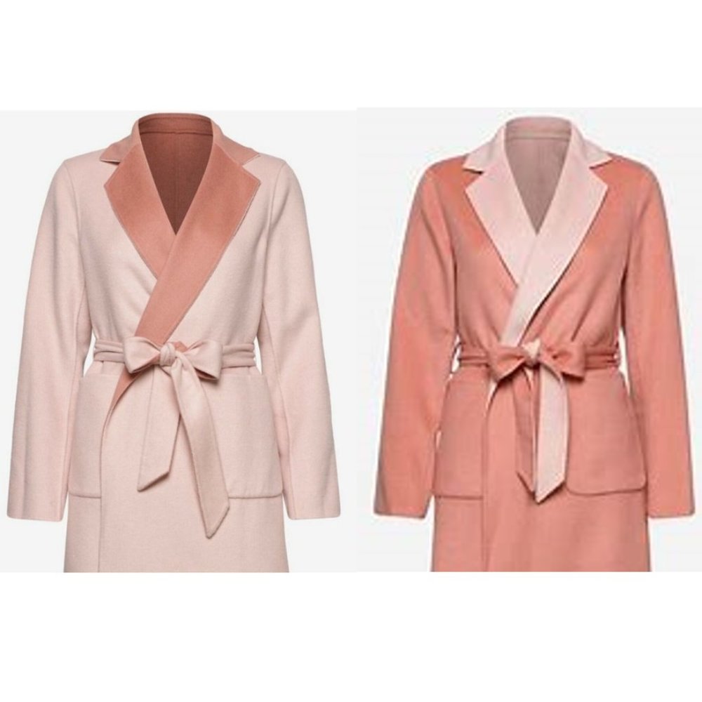 Lauren Ralph Lauren Reversible Wool-Blend Coat L
